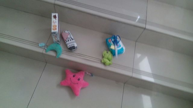 Objects on stairs