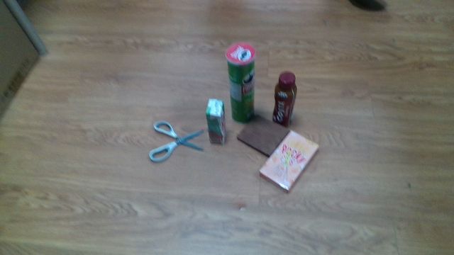 Objects on a wooden floor